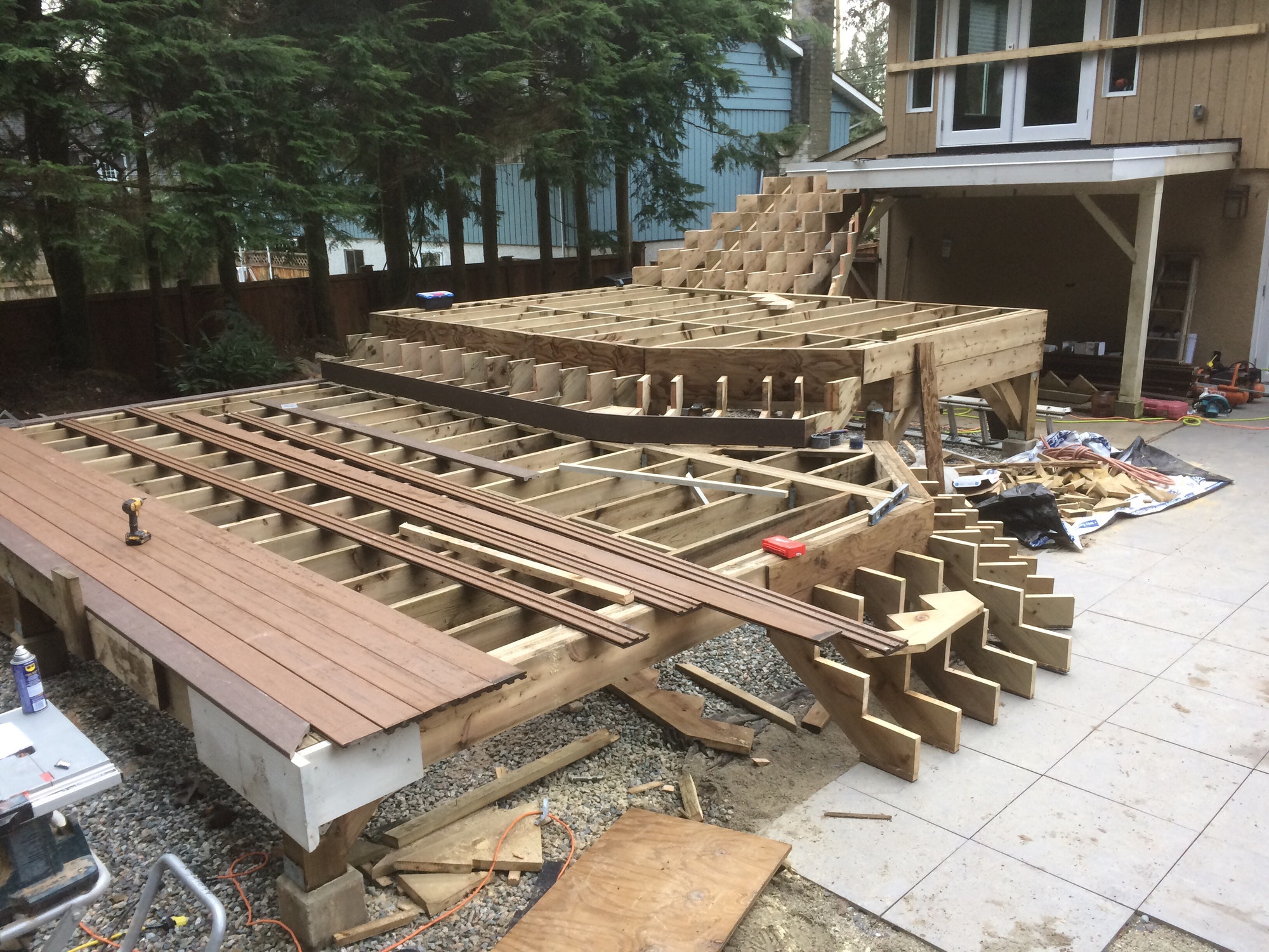 Building of a custom wood deck